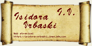 Isidora Vrbaški vizit kartica